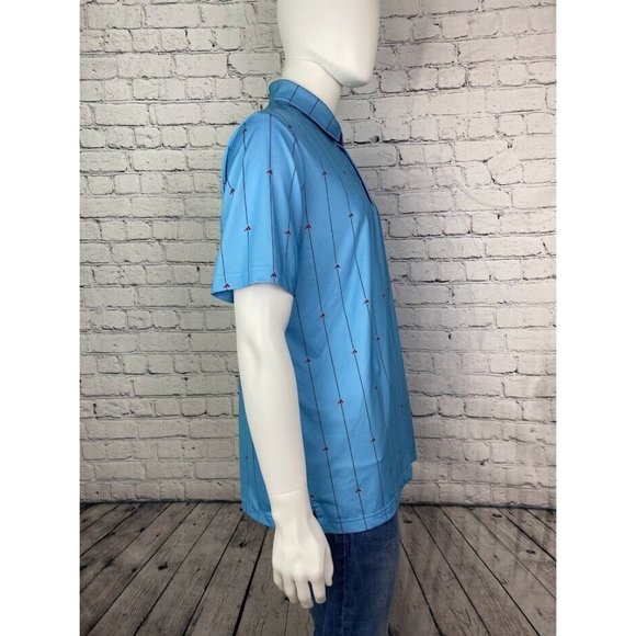 Mens adidas Golf Polo Shirt Short Sleeve Collared sz L Blue - Picture 5 of 11